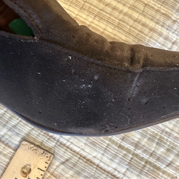 Vintage Brown Velvet Block Heel Loafers by Joan & David 10M Monica Sculpted - Picture 7 of 13